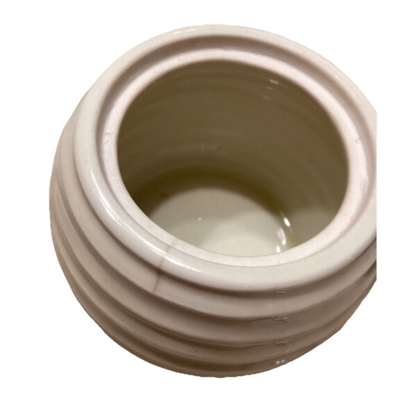 Vitreous Porcelain China Beehive Style Creamer & Sugar Bowl With Uranium Glaze - Picture 4 of 16